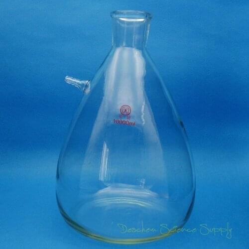 10000ml,Glass Filtering Flask,10 Litre Heavy Wall Boro Glass Filtration Bottle