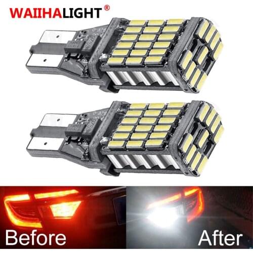 2PCS Super Bright T15 W16W 921 For Car Led Canbus Reverse Lamp Auto Side Marker Indicator Lights Reversing 12V White Yellew Blub