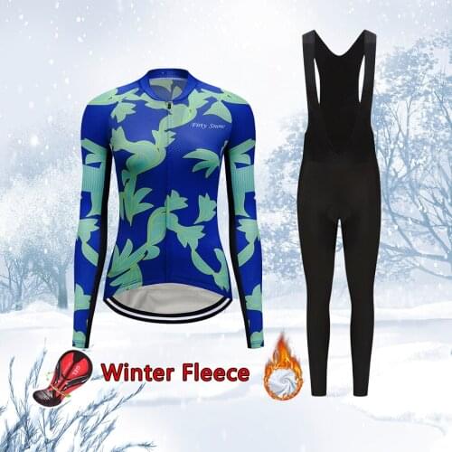2021 Fashion Winter Road Bike Clothing Women Warm Thermal Fleece Cycling Jersey Set Female Suit MTB Bicycle Clothes Uniform Kit