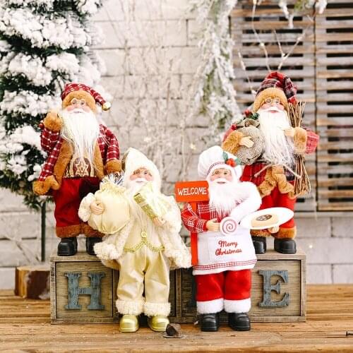 30*20cm 2020 Santa Claus Doll Large Christmas Tree Ornament New Year Home Decoration Natal Kids Gift Merry Christmas Decorations