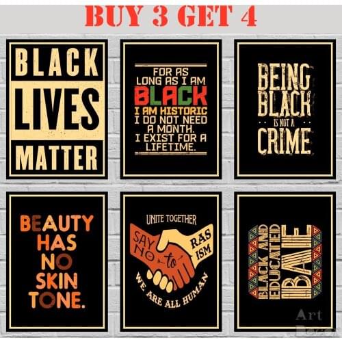 42 Designs Black Live Matter Kraft paper Poster BLM Painting Abstract Funny Fancy Wall Sticker 1 42X30cm