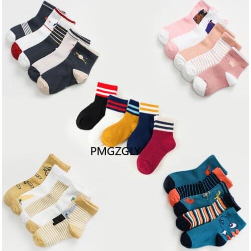 5Pairs/lot Infant Baby Socks Autumn Baby Socks for Girls Cotton Newborn Cartoon Boy Toddler Socks Baby Clothes Accessories
