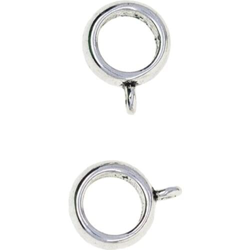 50Pcs Round Connectors Bails Beads Dangle Hanger Tube Bead with Loop Fit