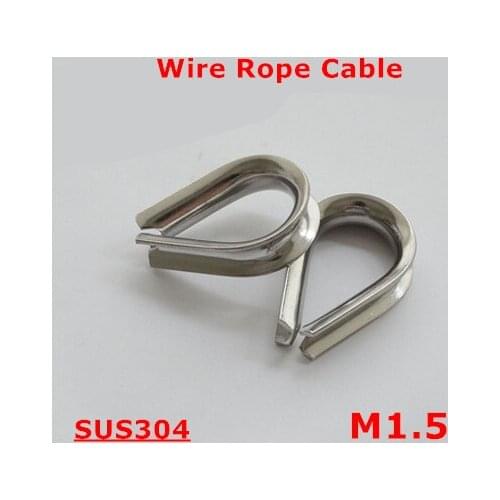 50pcs M1.5 Wire Rope Cable 304 Stainless Steel 1.5mm Triangle Thimble Clamps Wirerope Cables