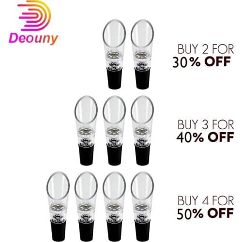 DEOUNY Wine Aerator Pourer Premium Aerating Bar Accessories Transparent Design Wine Spout Champagne Party Bar Tools 1/2/3/4Pcs