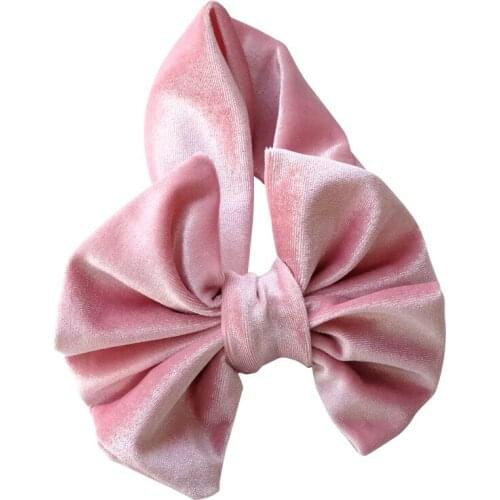 100pcs/lot Velvet Bow Headwrap Knotted Bow Headband Baby Girl Hair Accessory