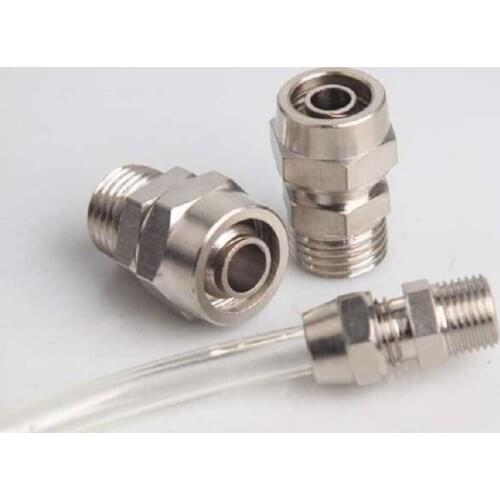 Pneumatic Quick fitting Copper Material Screw Thread PC10-1/8"1/4 3/8 1/2" Hose fast twist air Lock Nut pass-through Connectors