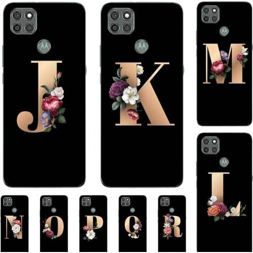 For Moto G9 Power XT2091 Case For MOTO G9 Play G 9 Plus XT2087 Custom Name Letter Couple Cover Fashion Black Soft Phone Coque