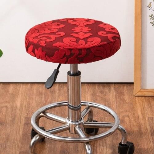 Round Chair Cover Durable Elastic Spandex Floral Printed Seat Cover Round Bar Stool Cover Office Kitchen Seat Chair Covers