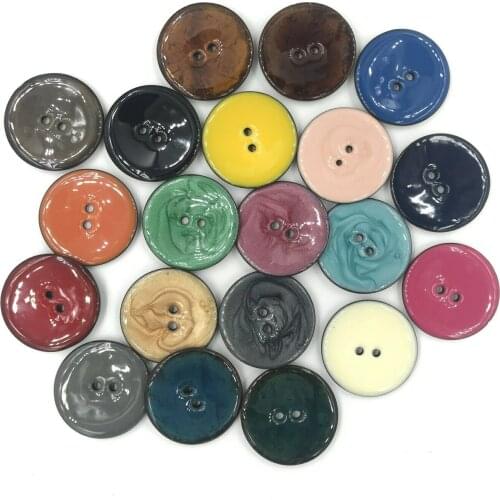 DIY 5pcs Coconut Shell Enamelled Buttons Sewing Tools Clothing Accessories Decorative crafts Size 40mm Hole size 4mm