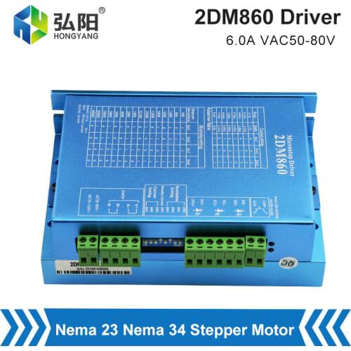 2 Phase 2DM860 Stepper Motor Driver 24-110VDC/18-80VAC Current 8.4A With Nema34 Motor For Laser Cutting And Engraving Machine