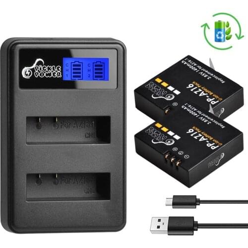 AZ16-1 Battery and LCD Dual Charger for Xiaomi YI AZ16-1,AZ16-2 and Xiaomi Yi 4K,Yi 4K+,Yi Lite,YI 360 VR Action Camera