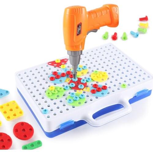 Electric Drill Nut Disassembly Match Tool Toys Children Educational Assembled Blocks Sets Tools for Boys Design Building Toys