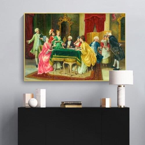 Europe Court Nobility Canvas Oil Painting For Living Room Wall Art Dining Prints Hallway Pictures Home Bedroom Decor Posters