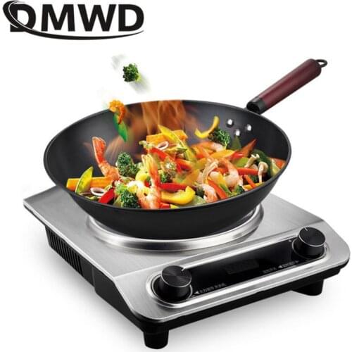 3.5KW High Power Induction Cooker 10 File Black Microlite Panel Stir Fry Concave surface Commercial Stainless Steel Stove Timing