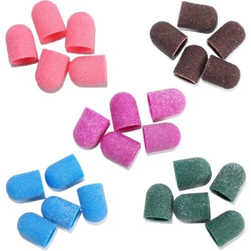100pcs 80#120#180 Nail Sanding Band Cap Cutter For Manicure Set Apparatus for Manicure Sanding Band for Pedicure Cutter for Nail