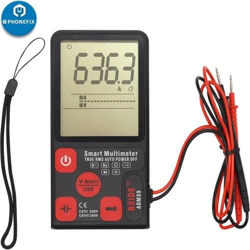 Mini Digital Multimeter BSIDE ADMS9 Tester Voltmeter Ohm Resistance NCV Continuity Test With Flashlight