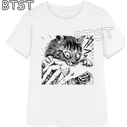 Summer Junji Ito Print Oversized T Shirt 100% Cotton Short Sleeves T Shirt 90s Punk Men T Shirt Gothic Harajuku Men Clothes 2019