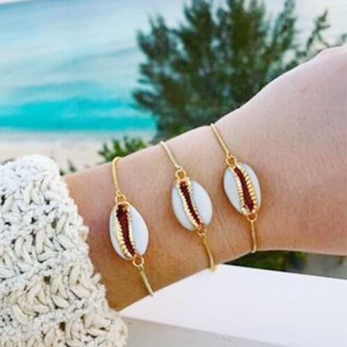 Natural White Cowrie Shells Connect Charms Beads For DIY Handmade Bohemia Jewelry Bracelet Making Accessories