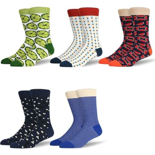 Peonfly Crew Colorful Cotton Happy Men British Style Casual Harajuku Designer Brand Fashion Dot Novelty Socks