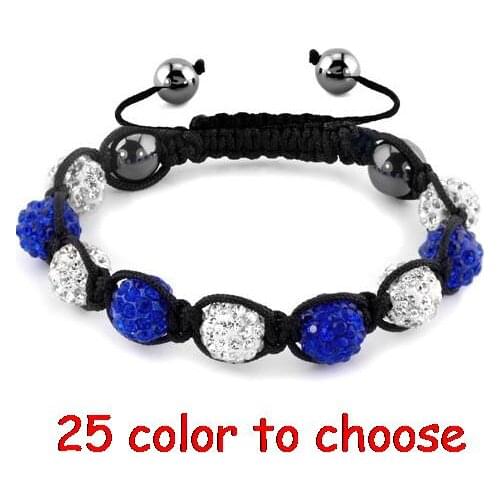Wholesale hot 10mm 9 Ball Beads mixed black white rhinestone handmade Bracelet Christmas men gift crystal rt3s