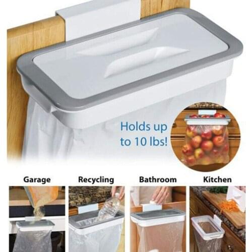 Hangable Kitchen tool Home Door Back Cabinet Trash Can Bracket Garbage Bag Hanging Storage Rack Kitchen Cupboard Stand