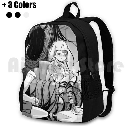Mieruko-Chan Outdoor Hiking Backpack Waterproof Camping Travel Mieruko Chan The Girl That Sees Them Mieruko Chan Miko Hana