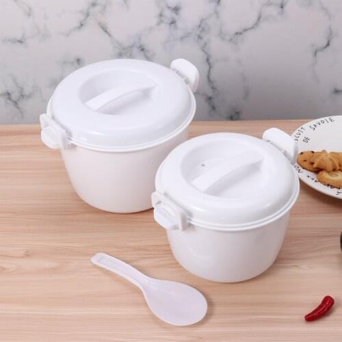 Portable Microwave Oven Rice Cooker Multifunctional Steamer Thermal Insulation Bento Lunch Box PP Food Steamer Pot Utensils