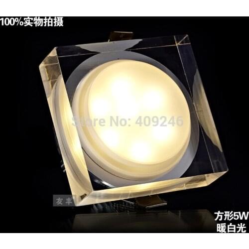 6x1W LED Ceiling Light Down Square Crytal Acrylics LED Fixture with transformer Warm White/Cool white Recessed Lamp AC85~265V