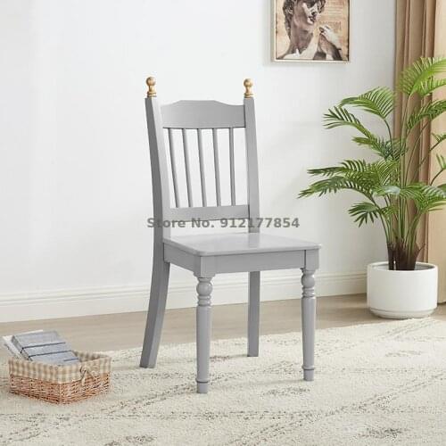 American solid wood light luxury dining table and chair combination small apartment chair backrest makeup book chair leisure stu