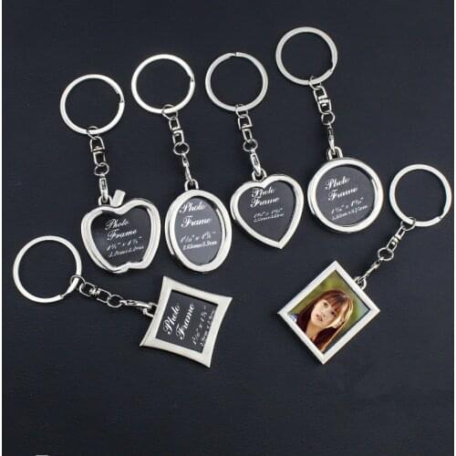 Heart Keychain Family Photo Frame Girl or Boyfriend Valentines Day Gift Frame Souvenir Gifts Key Chain Jewelry Wedding Favors