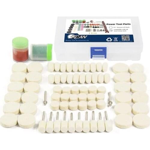 76pcs Mirror Polishing Tool for Wool Wheel Felt Buffing Wheel for Metal Plastic Glass Fine Mirror Surface Polish Bench Grinder