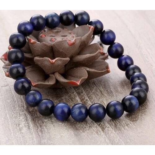 Advanced Natural Blue Tiger Eye Stone Men and Women New Bracelet Fashion Adjustable Length Bracelet Jewelry 2020 Gift