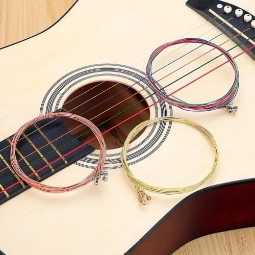Guitar Strings Acoustic Guitar Brass Strings Folk Guitar Steel Strings Set Phosphor Bronze Musical Instrument Accessories 6Pcs/S