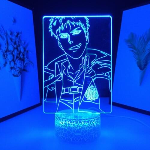 Attack on Titan Jean Kirstein Light for Kids Gift Bedroom Decoration Manga Table LED Night Light Anime 3D Lamp Dropshipping