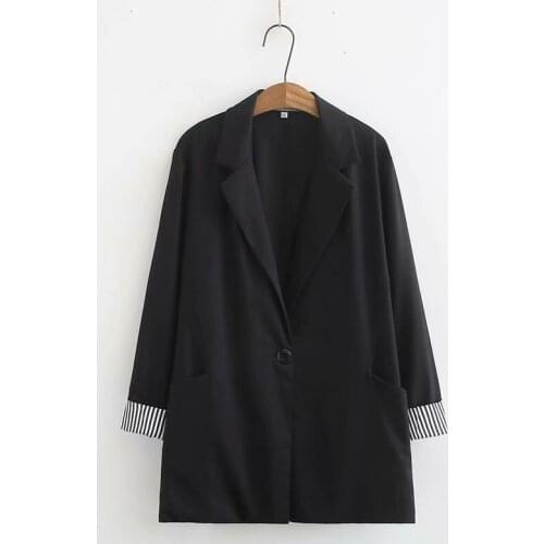 Plus Size XL-3XL Womens Fashion Long Sleeve Black Jackets and Bussiness Casual Blazers