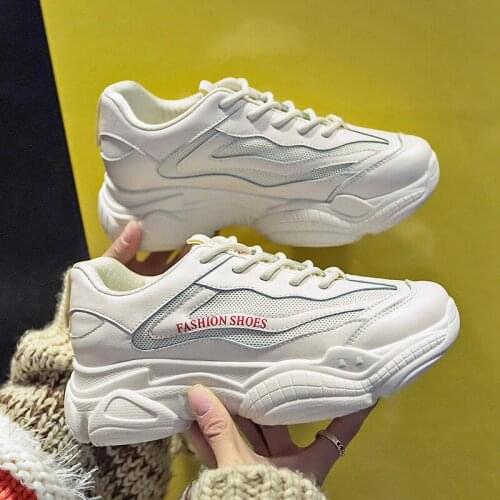 2019 New Spring Autumn Fashion Casual Women Sneakers Mesh Breathable Shoes Platform Casual Shoes Female Zapatos Mujer K7-01