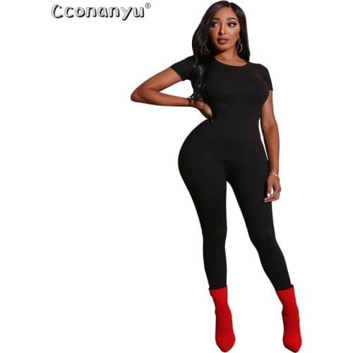 Women jumpsuit Fashion Sexy Short Sleeve Long Jumpsuit Skinny Bodysuit Stretch Leotard Slim Jumpsuit