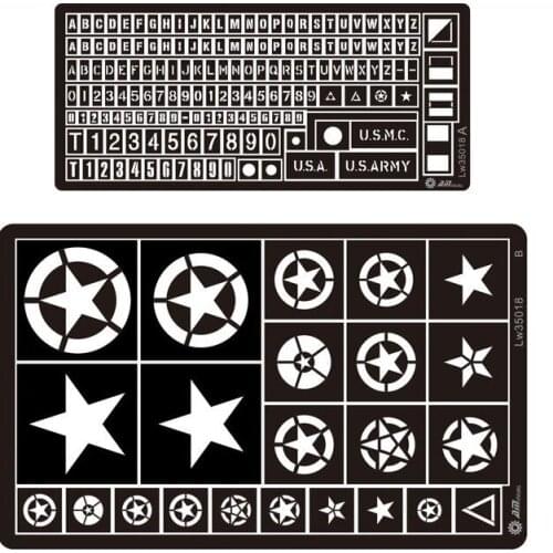 1/35 Scale U.S. Vehicle Marking Metal Coloring Tools 1 Set