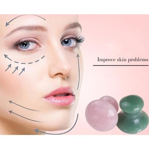 10pcs/lot Natural Rose Quartz Green Aventurine Mushroom Shape Gua Sha Guasha Scraping Massage Tool Board
