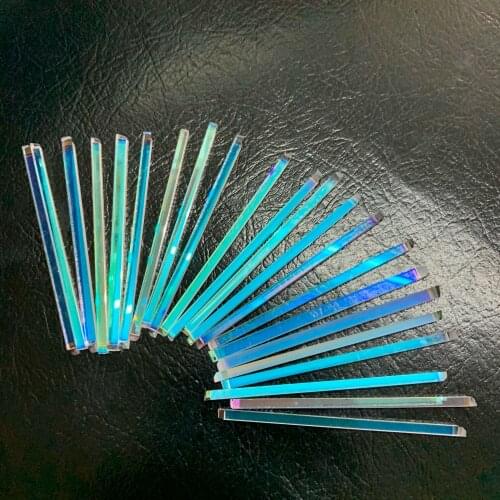 20PCS Colorful Defective Long Prism Optical Glass Rainbow Reflection Crystal Prism RGB Combiner Strip Prism Crafts Decorative