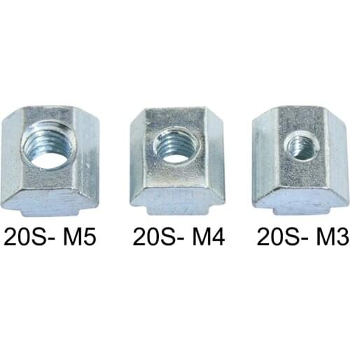 50pcs Sliding T Slot Nuts, 20S Half Round Roll in T-Nut for 2020 Series Aluminum Extrusion Profile, Carbon Steel Zinc-Plated