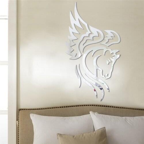 Flying Horse Acrylic Mirror Wall Sticker for living Room Kids Room bedroom home decoration