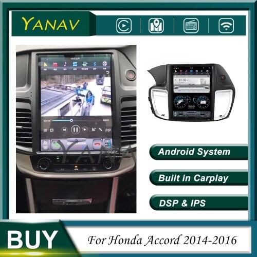 Car Radio Android PX6 Stereo Receiver For Honda Accord 2014-2016 GPS Navigation Auto Video Multimedia Carplay Player Head Unit