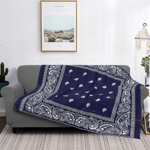 Bandana Blue Throw Blanket Poncho Summer Bedspread Plaid With Print Nightmare Before Christmas Home Textile Luxury