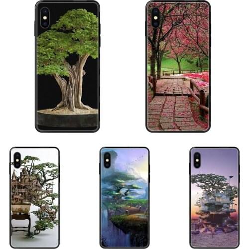 Bonsai Village For Galaxy A5 A6 A7 A8 A10 A10S A20 A20S A20E A21S A30S A40 A50 A70 A71 A70E 2017 2018 Better Black Soft TPU