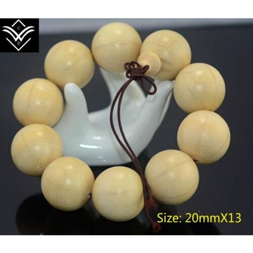 Abelia Milky White 20mmX13 Budda Bead Bracelet