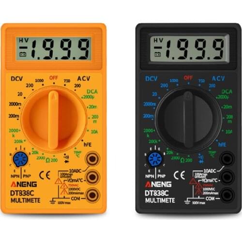 DT838 Digital Multimeter Tester AC/DC Voltage Current Resistance Temp Test Meter
