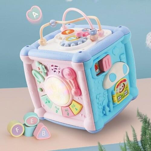 Baby Hand Drum Toy Seven-sided Intellectual Cube Pat Drum Puzzle Music Baby Early Education Toy
