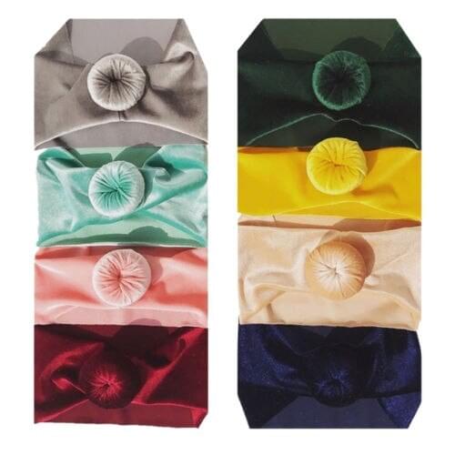 Children Kids Baby Girl Headwear Wide Hair Round Ball Headbands Band Solid Color Hair Rope Clasp Cute Baby Girls 4 Colours